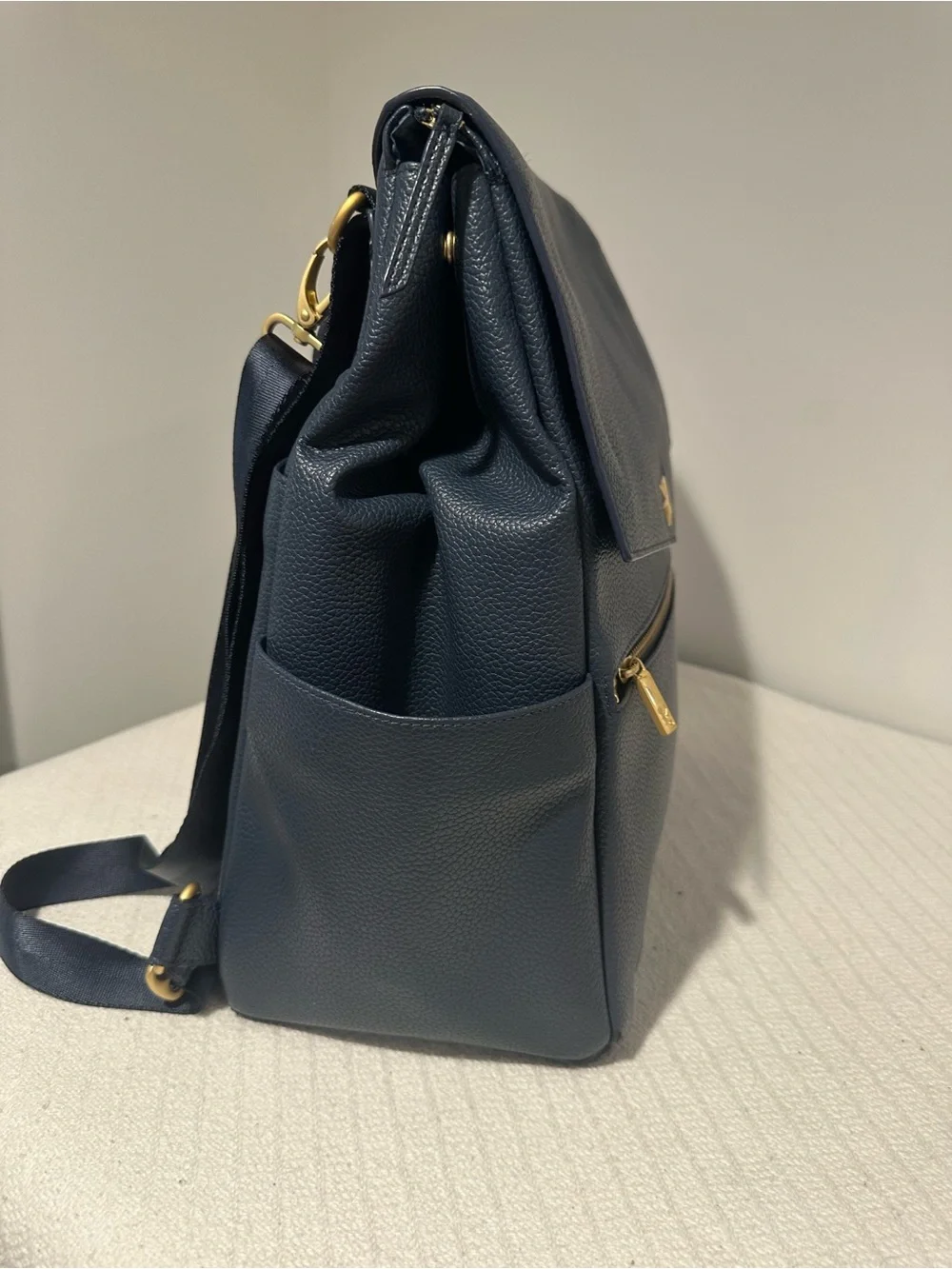 Freshly Picked Backpack Classic ll, Vegan leather, Navy Blue